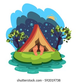 Illustration of tourist