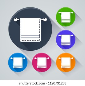 Illustration of towel circle icons with shadow