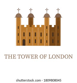 Una ilustración de la torre de Londres, Reino Unido, Gran Bretaña. Aislado. 