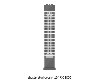 Illustration of a tower-type electric stove.