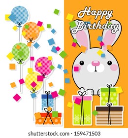 Illustration of a Toy Bunny Celebrating its Birthday 