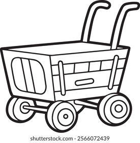 illustration of a toy cart for coloring for young children