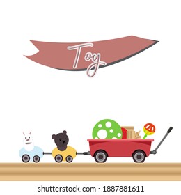 illustration toy icon with many color in vector for child, with box, pyramid, bear, game for education baby