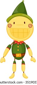 illustration of toy man on white