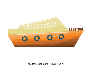 Illustration of a Toy Ship for Children