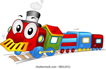 cartoon rail gadi