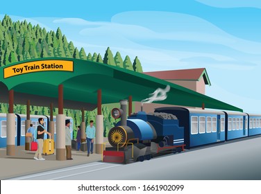 Ilustración de la estación de tren de Toy