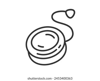 Illustration of a toy yo-yo icon (line drawing).