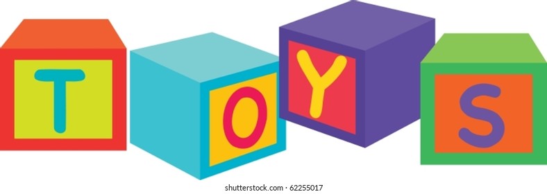 illustration of toys blocks on a white background