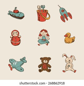 illustration of toys. Vector illustration. 