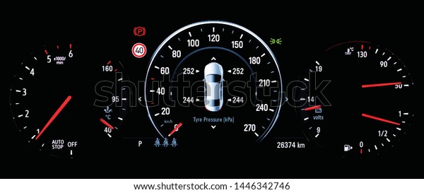 Illustration Tpms Tyre Pressure Monitoring System Stock Vector (Royalty ...