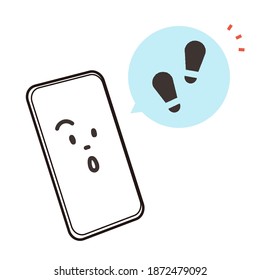 An illustration of a tracking system on a smartphone. Vector.