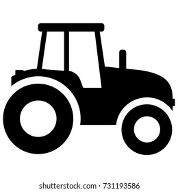 Illustration of tractor icon on white background