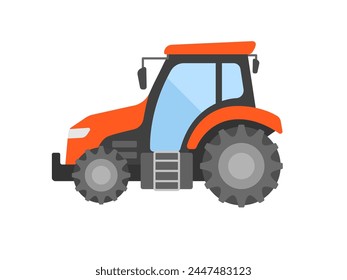 Illustration of a tractor seen from the side.