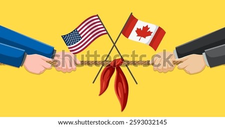 Illustration of trade conflict between USA and Canada