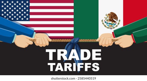 Illustration of trade tensions between two countries