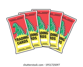 Illustration Of A Trading Card Booster Pack.