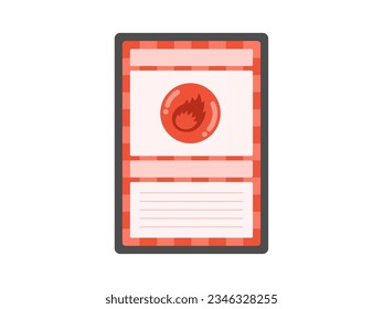 An illustration of a trading card with a fire attribute.