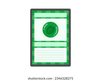 An illustration of a trading card with a grass attribute.