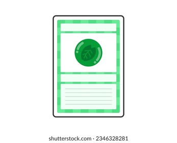Ilustración de una tarjeta de comercio con un atributo de pasto (con una frontera).