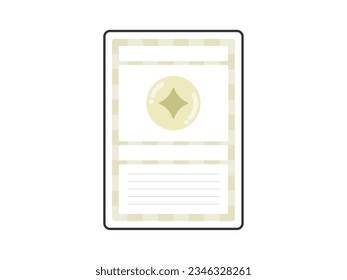 An illustration of a trading card with a light attribute (with a border).