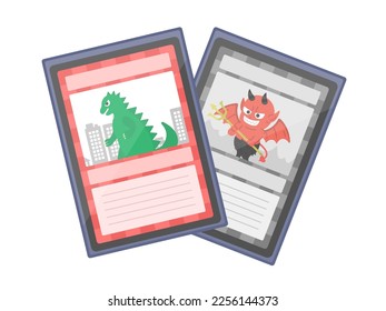 An illustration of a trading card in a card sleeve.