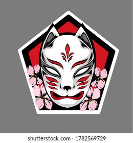 the illustration of tradional japanese devil mask