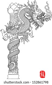 Illustration of  Tradition chinese Dragon Pattern