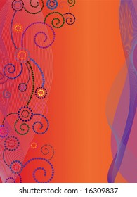 Illustration of traditional abstract floral design