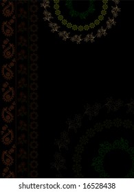 Illustration of traditional abstract floral design