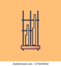 illustration of traditional angklung instrument