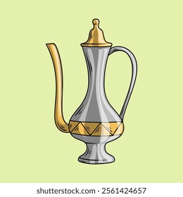 Illustration of Traditional Arabian Coffee Pot