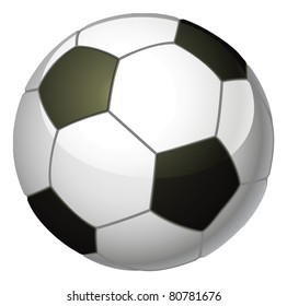 An illustration of a traditional black and white soccer foot ball