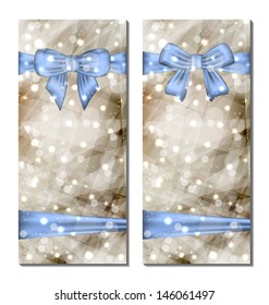 Illustration traditional cards with gift bows isolated - vector