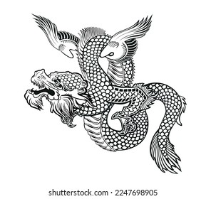 Illustration of Traditional Chinese Dragon.