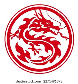 Illustration of Traditional chinese Dragon Chinese character translate dragon,vector illustration