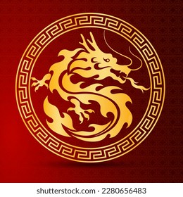 Illustration of Traditional chinese Dragon Chinese character translate dragon,vector illustration
