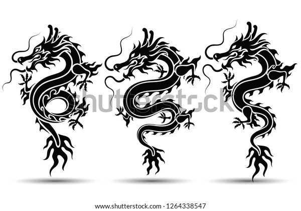 Illustration Traditional Chinese Dragon Chinese Character Stock Vector Royalty Free 1264338547 0385