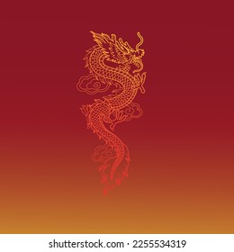 Illustration of Traditional chinese Dragon Chinese  dragon,vector illustration