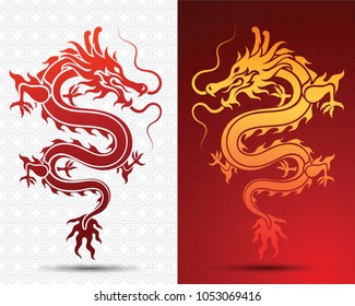 Illustration of Traditional chinese Dragon ,vector illustration