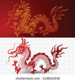 Illustration of Traditional chinese Dragon ,vector illustration