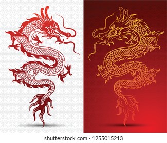 Illustration of Traditional chinese Dragon ,vector illustration