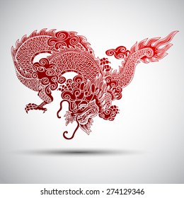 Illustration of Traditional chinese Dragon ,vector illustration