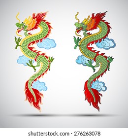 Illustration of Traditional chinese Dragon ,vector illustration