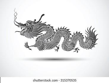 Illustration of Traditional chinese Dragon ,vector illustration