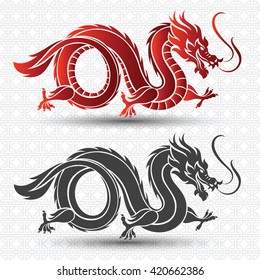 Illustration of Traditional chinese Dragon ,vector illustration