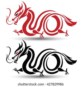 Illustration of Traditional chinese Dragon ,vector illustration