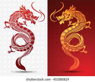 Illustration Of Traditional Chinese Dragon ,vector Illustration