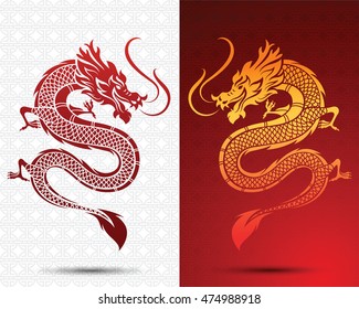 Illustration of Traditional chinese Dragon ,vector illustration