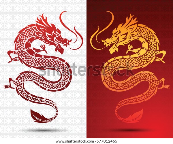 Illustration of Traditional chinese Dragon\
,vector\
illustration